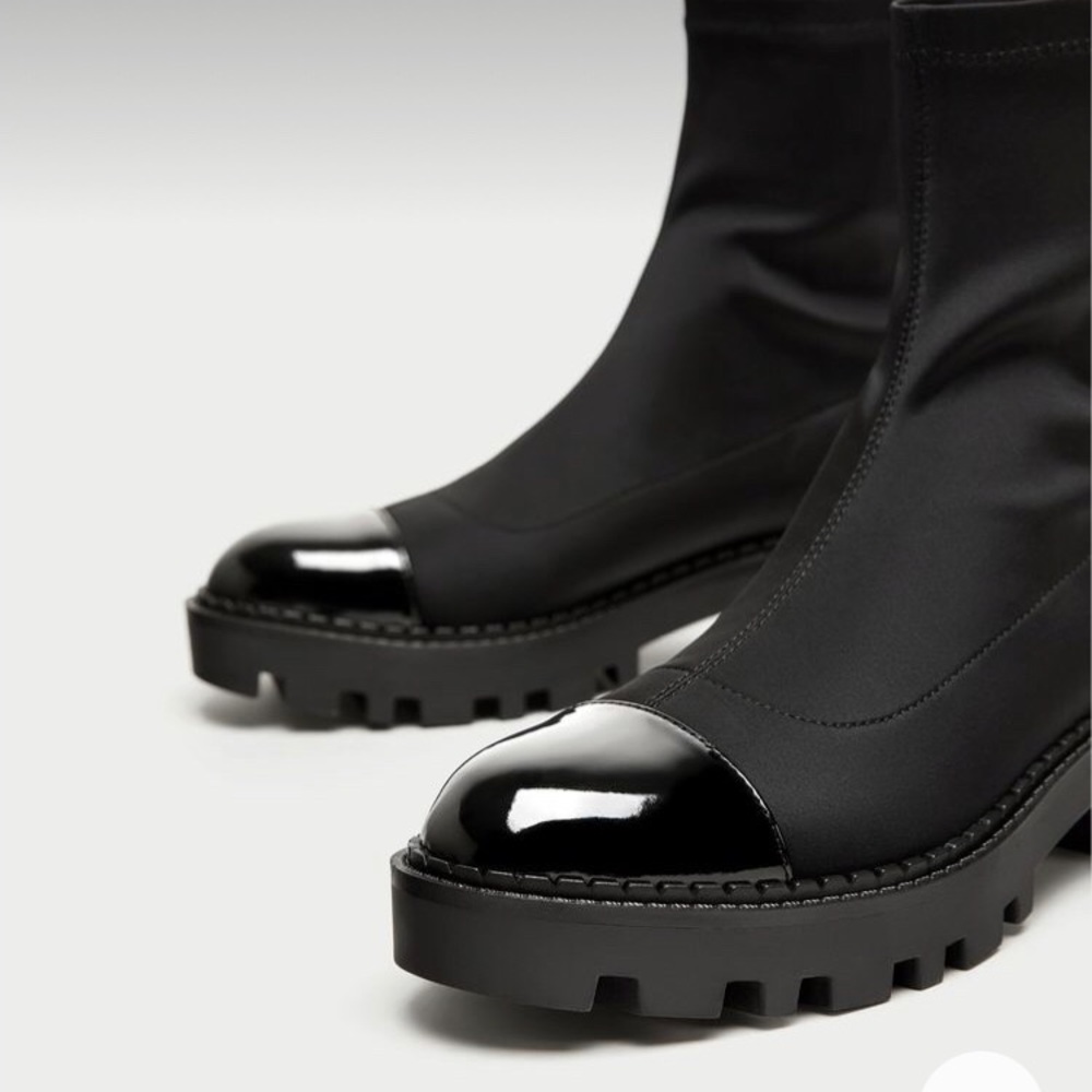 Zara ankle sock black boots